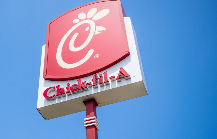 A red Chick-fil-A sign.