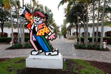 'Dancing Boy,' a sculpture by Brazilian artist Romero Britto in Miami's Midtown in Miami. 