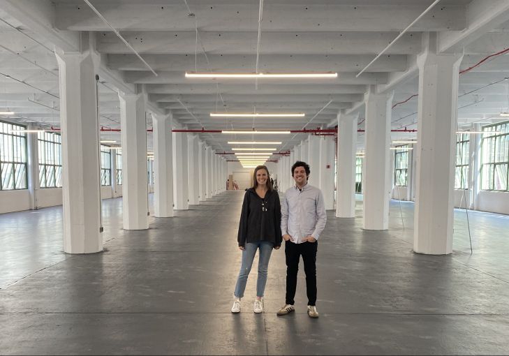 Richard Hurley and Morgan Patterson in Highline Commerce's Industry City space.