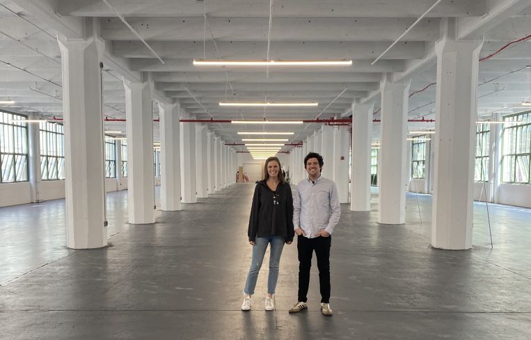 Richard Hurley and Morgan Patterson in Highline Commerce's Industry City space.