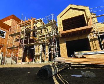 A house under construction in the Los Angeles area.