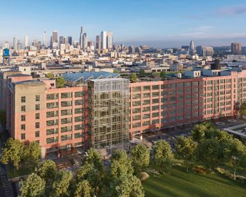 The 32-acre district includes cafes, retail, restaurants, gyms and the second-largest parking garage in Southern California.