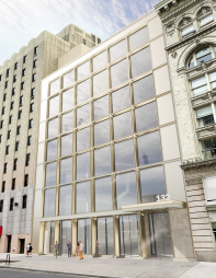 A rendering for KPG Funds' transformed Class A office building at 132 West 14th Street. 