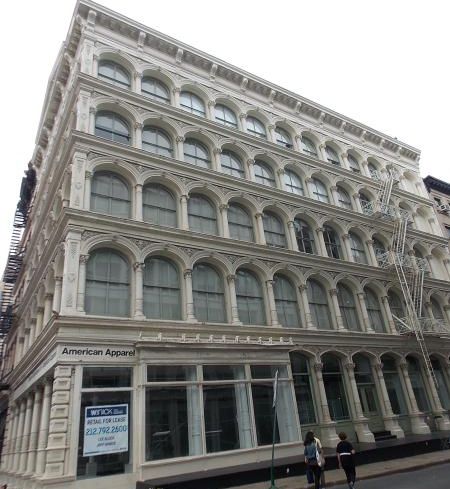 The five-story white SoHo building at 427 Broadway.