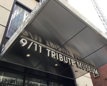 The entrance to the 9/11 Tribute Museum.