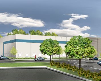 A rendering for Greek Development and Principal Real Estate Investors' warehouse project at  900 Wheeler Way in Langhorne, Pa.