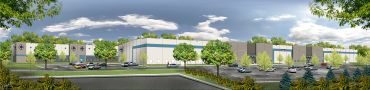 A rendering for Greek Development and Principal Real Estate Investors' warehouse project at  900 Wheeler Way in Langhorne, Pa.