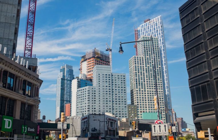 A general view of high rise and new construction as seen from Flatbush Avenue in downtown Brooklyn.