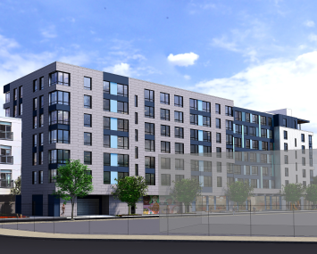 A rendering for Jones Street Investment Partners' 149-unit apartment project at 35 Braintree Street in Boston's Allston neighborhood.  