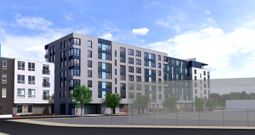 A rendering for Jones Street Investment Partners' 149-unit apartment project at 35 Braintree Street in Boston's Allston neighborhood.  