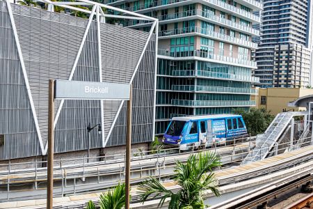 Metromover Station in Brickell.