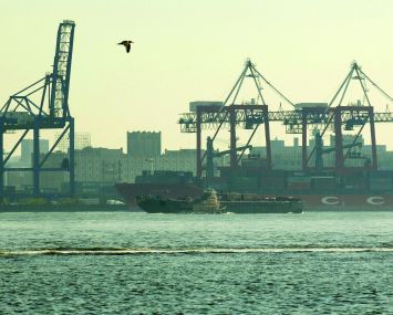 The Red Hook Container Terminal in the B