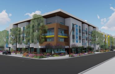 A rendering for the Blue @ Eastline project in Tempe, Ariz. 