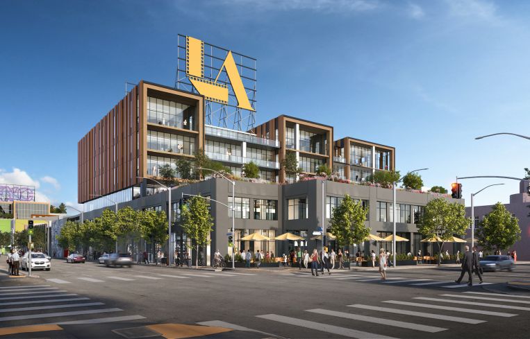 The 6.4-acre campus spans two city blocks and is one of the largest development sites in Hollywood.