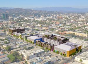 The 6.4-acre campus spans two city blocks and is one of the largest development sites in Hollywood.