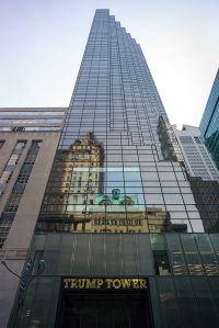 A general view of the exterior of Trump Tower at 725 Fifth Avenue on March 25, 2014 in New York City. The tower was designed by Der Scutt of Swanke, Hayden Connell.