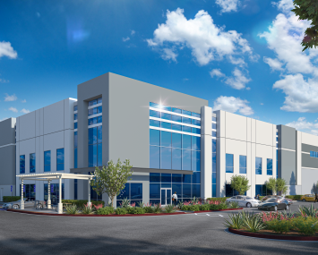 A rendering for a planned warehouse development at 27260 Meines Street in Highland, Calif. 