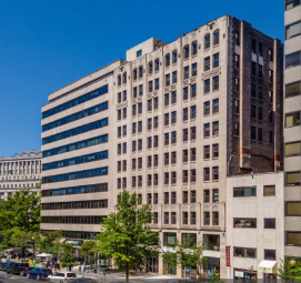 Buildings like 1010 Vermont Avenue NW are being converted from office to multifamily. 