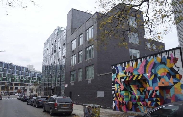 The new, black apartment building at 568 Union Avenue in Williamsburg.