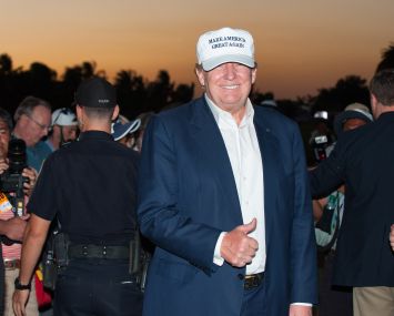 Former President Donald Trump at the March 2016 World Golf Championships-Cadillac Championship at Trump National Doral Blue Monster Course.