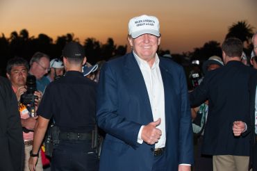 Former President Donald Trump at the March 2016 World Golf Championships-Cadillac Championship at Trump National Doral Blue Monster Course.