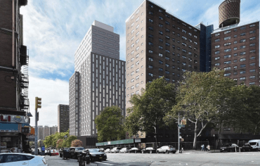 a rendering for Grid Group's mixed-use development planned for 1440 Amsterdam Avenue in West Harlem. 