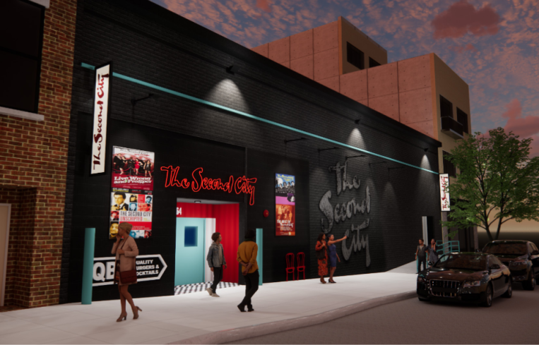 A rendering of Second City's new location at 64 North Ninth Street in Williamsburg, Brooklyn.