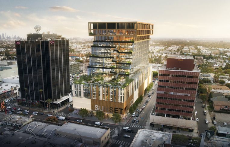 The Gensler-designed development at the intersection with Wilcox Avenue will rise 275 feet.
