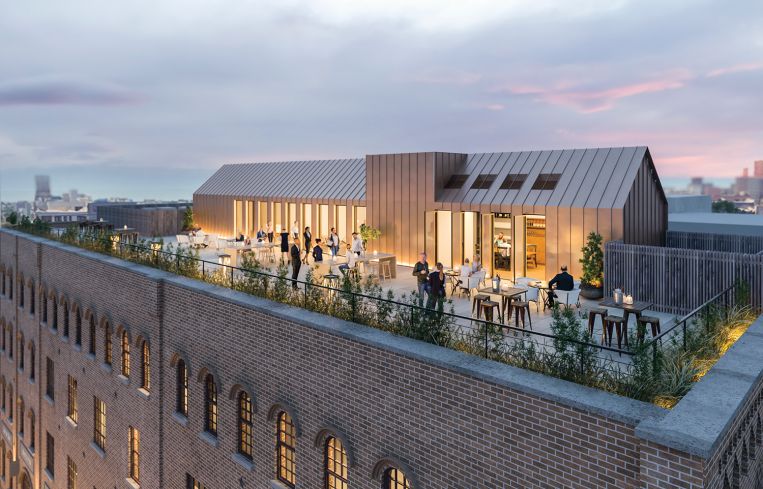 The city had to approve a variance for a new penthouse on the roof of the building.