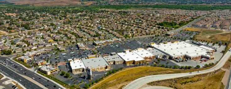 The shopping center was built in 2007 on 27.8 acres at 6237 Pats Ranch Road in Jurupa Valley, at Interstate 15 and Limonite Avenue.