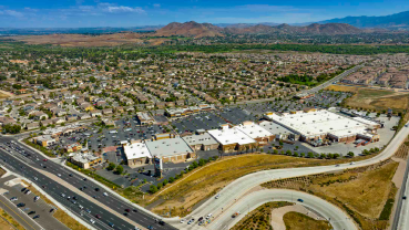 The shopping center was built in 2007 on 27.8 acres at 6237 Pats Ranch Road in Jurupa Valley, at Interstate 15 and Limonite Avenue.