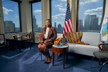 Alicka Ampry-Samuel, regional administrator for HUD, at her office at 26 Federal Plaza in Manhattan. 