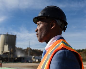 Andrew Simmons in A&S Rebar's yard at the Brookhaven Rail Terminal in Yaphank, N.Y., in late October.