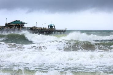 Fishing Pier in Lauderdale-By-The-Sea, Florida. 