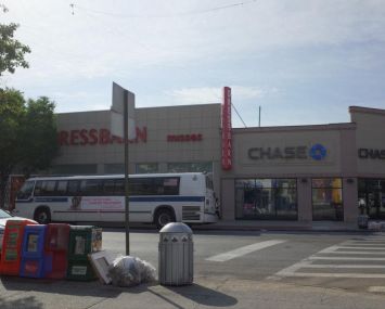 The single-story retail building at 1100 Kings Highway.