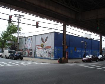 The warehouse at 254 Euclid Avenue, as seen from Atlantic Avenue.