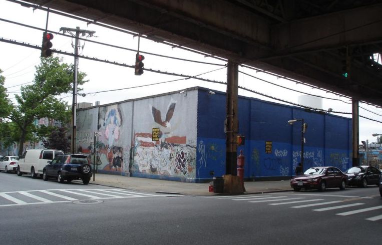 The warehouse at 254 Euclid Avenue, as seen from Atlantic Avenue.