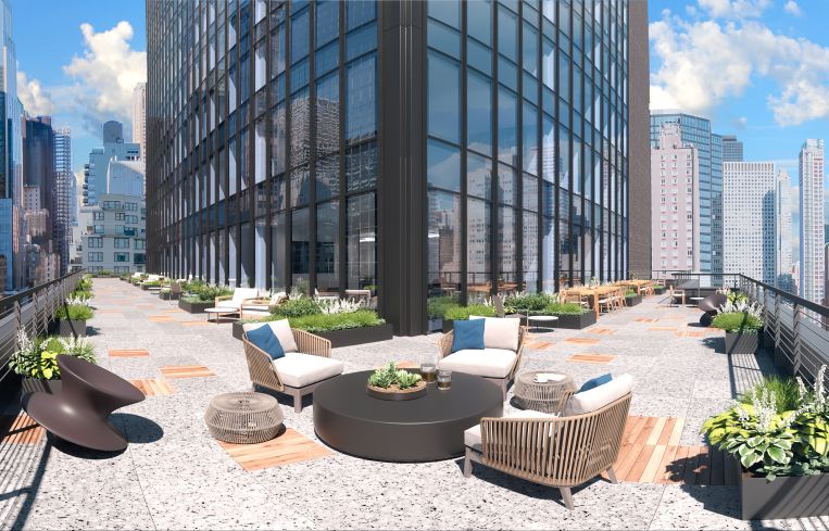 The 12th floor terrace at 825 Third Avenue.