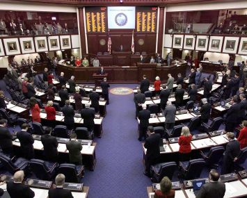 Members of the Florida House in the state's capitol.