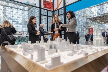 A model of Detroit is displayed at ICSC New York 2022. PHOTO: Marisa S. Cohen/for Commercial Observer
