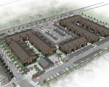 A rendering for West Coast Home Solutions' planned 586-unit development in Woodburn, Oreg.