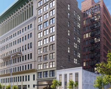 A previous rendering for planned upgraded office space at 16 West 39th Street in Midtown Manhattan.