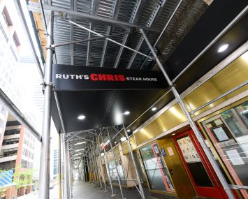 Ruth's Chris Steak House  at 148-150 WEST 51ST STREET as seen in April 2020.