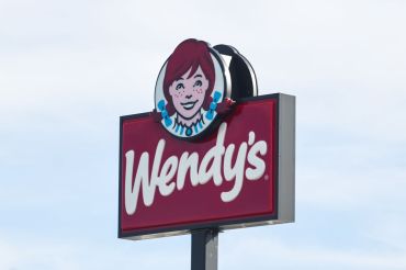 Wendy's logo is seen near the restaurant in Streator, United States on Oct. 15, 2022.