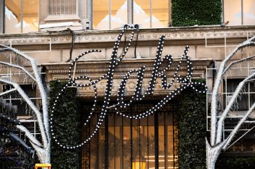NEW YORK, NEW YORK - NOVEMBER 23: A view of light decorations outside Saks Fifth Avenue on November 23, 2020 in New York City. (Photo by Noam Galai/Getty Images)