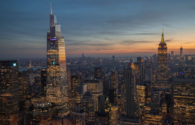 The Manhattan skyline including One Vanderbilt, the second tallest office building in New York City, The Empire State Building and One World Trade Centre.