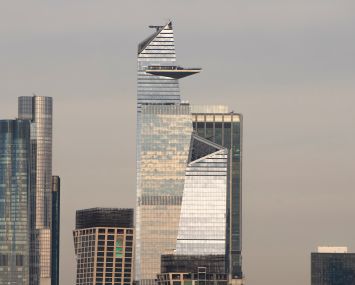 NEW YORK, NEW YORK - DECEMBER 05: General view of the Manhattan skyline including The Edge, the highest outdoor sky deck in the Western Hemisphere located at 30 Hudson Yards on December 05, 2022 in New York, New York. (Photo by Anthony Devlin/Getty Images)