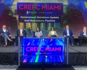 Panelists at the CREFC panel entitled “Government Relations Update and Regulatory Pipeline” at the Loews Miami Beach Hotel.