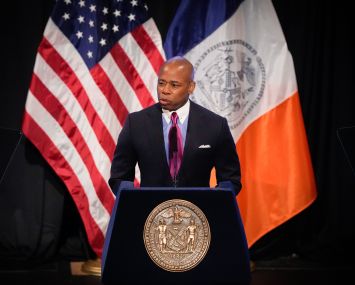 Mayor Eric Adams delivers his first State of the City address at Queens Theater on Thursday, January 26, 2023.