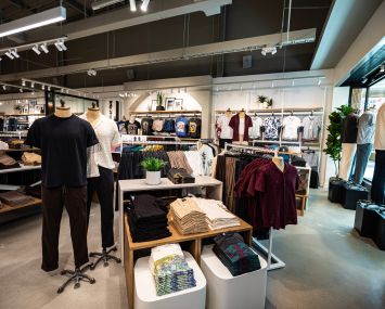 The interior of an Abercrombie & Fitch store.